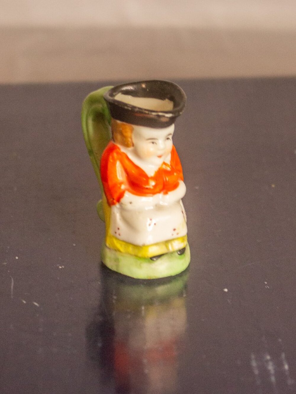 Vintage Mini Toby Jug • Japan • Hand Painted Ceramic Pitcher Figurine (2”)